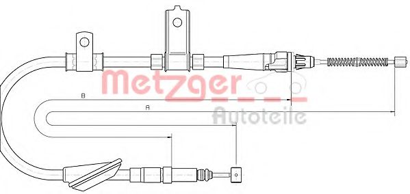 Imagine Cablu, frana de parcare METZGER 10.5156