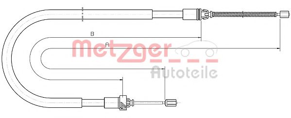 Imagine Cablu, frana de parcare METZGER 10.6033