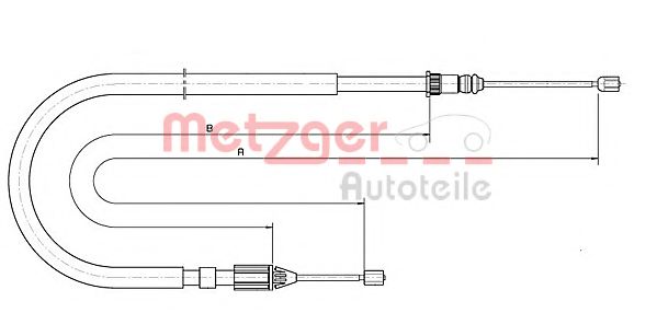 Imagine Cablu, frana de parcare METZGER 10.6685