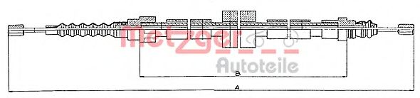 Imagine Cablu, frana de parcare METZGER 10.679