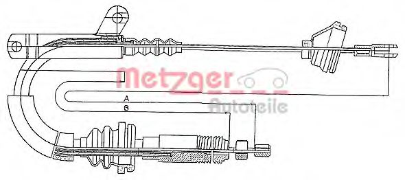 Imagine Cablu, frana de parcare METZGER 10.817