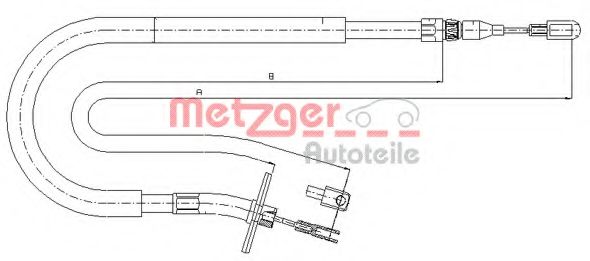 Imagine Cablu, frana de parcare METZGER 10.9877