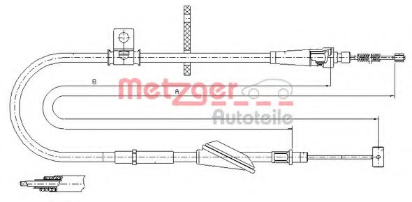 Imagine Cablu, frana de parcare METZGER 11.5745