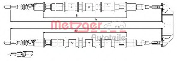 Imagine Cablu, frana de parcare METZGER 11.5933