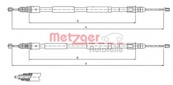 Imagine Cablu, frana de parcare METZGER 11.6771