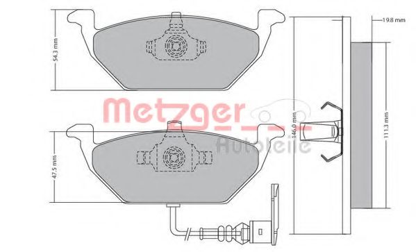 Imagine set placute frana,frana disc METZGER 1170002