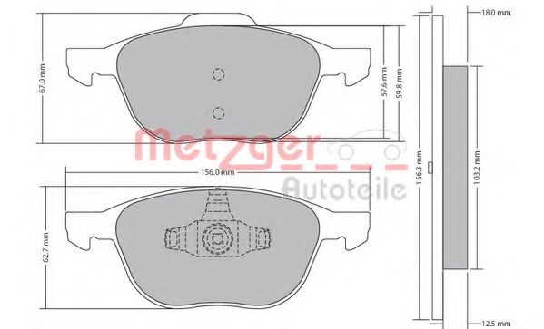 Imagine set placute frana,frana disc METZGER 1170008