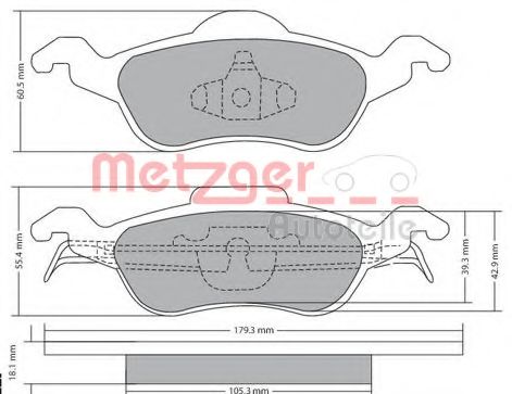 Imagine set placute frana,frana disc METZGER 1170038