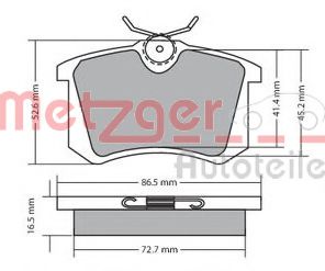 Imagine set placute frana,frana disc METZGER 1170039