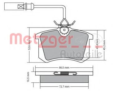 Imagine set placute frana,frana disc METZGER 1170054