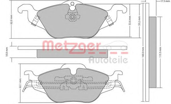 Imagine set placute frana,frana disc METZGER 1170063