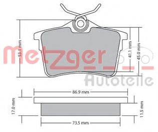 Imagine set placute frana,frana disc METZGER 1170139