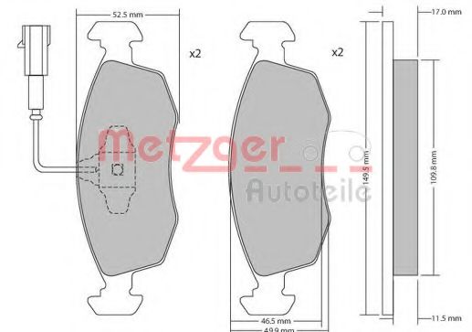 Imagine set placute frana,frana disc METZGER 1170202