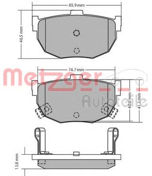 Imagine set placute frana,frana disc METZGER 1170212