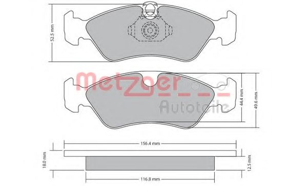 Imagine set placute frana,frana disc METZGER 1170235