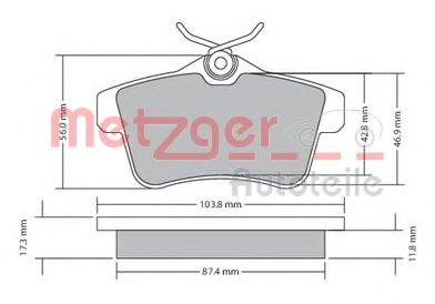 Imagine set placute frana,frana disc METZGER 1170335