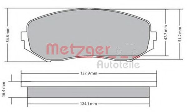 Imagine set placute frana,frana disc METZGER 1170357