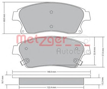 Imagine set placute frana,frana disc METZGER 1170393