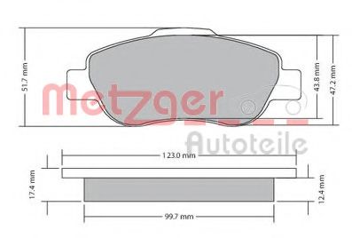 Imagine set placute frana,frana disc METZGER 1170440