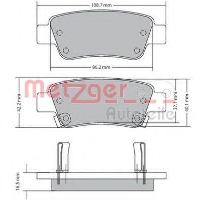 Imagine set placute frana,frana disc METZGER 1170508