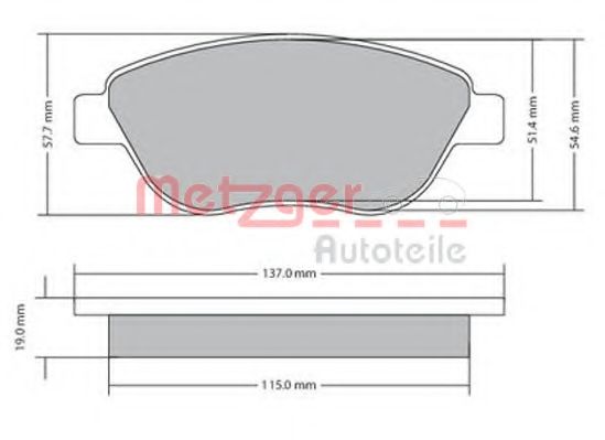 Imagine set placute frana,frana disc METZGER 1170614