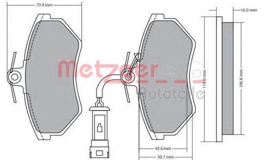 Imagine set placute frana,frana disc METZGER 1170623