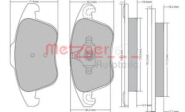 Imagine set placute frana,frana disc METZGER 1170638