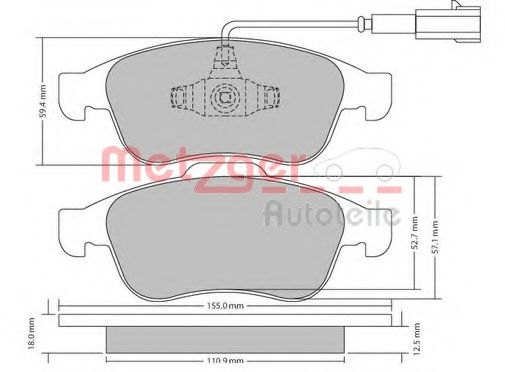 Imagine set placute frana,frana disc METZGER 1170671