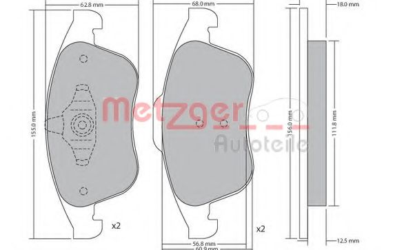 Imagine set placute frana,frana disc METZGER 1170672