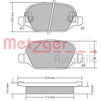 Imagine set placute frana,frana disc METZGER 1170680