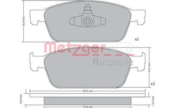 Imagine set placute frana,frana disc METZGER 1170689