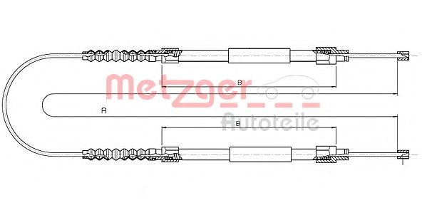 Imagine Cablu, frana de parcare METZGER 1171.11