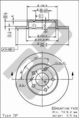 Imagine Disc frana METZGER 14624 V