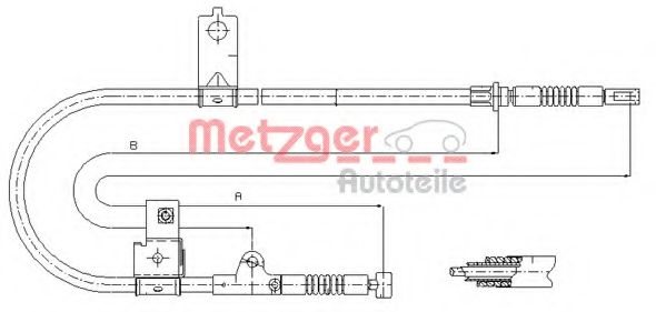 Imagine Cablu, frana de parcare METZGER 17.0004