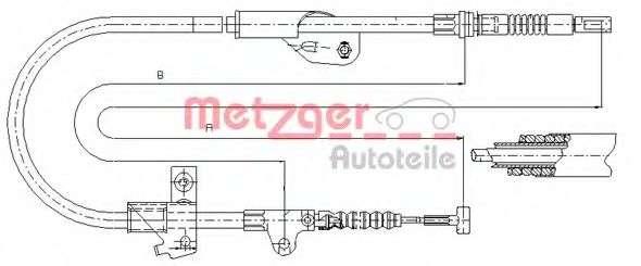 Imagine Cablu, frana de parcare METZGER 17.0237