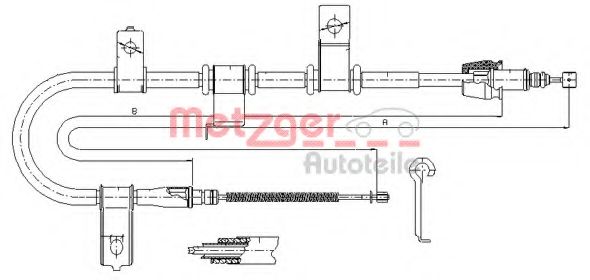 Imagine Cablu, frana de parcare METZGER 17.2541