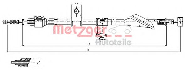 Imagine Cablu, frana de parcare METZGER 17.5035