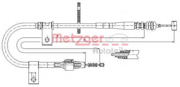 Imagine Cablu, frana de parcare METZGER 17.5041