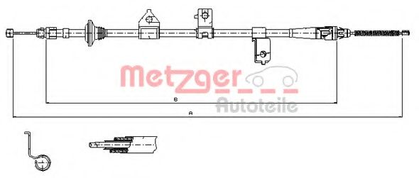 Imagine Cablu, frana de parcare METZGER 17.6027