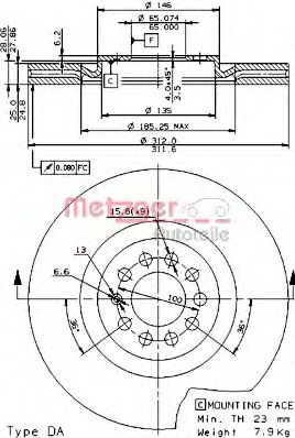 Imagine Disc frana METZGER 22015 V