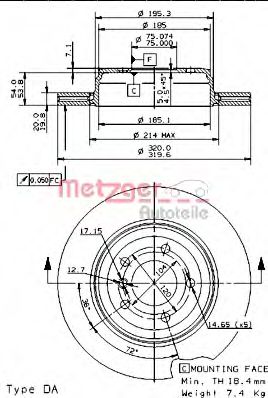 Imagine Disc frana METZGER 24926 V