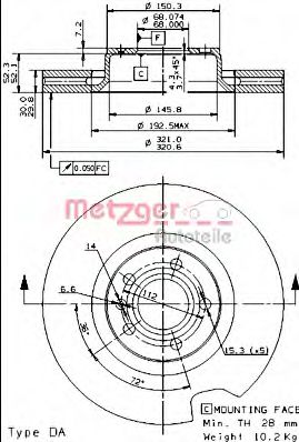 Imagine Disc frana METZGER 24930 E