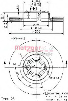 Imagine Disc frana METZGER 24931 V