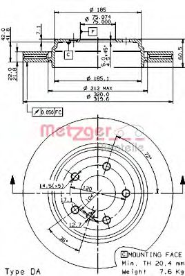 Imagine Disc frana METZGER 24936 V