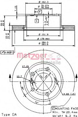 Imagine Disc frana METZGER 24945 V