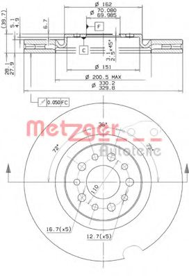 Imagine Disc frana METZGER 24995