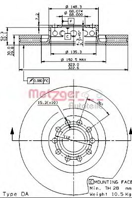 Imagine Disc frana METZGER 25073 V