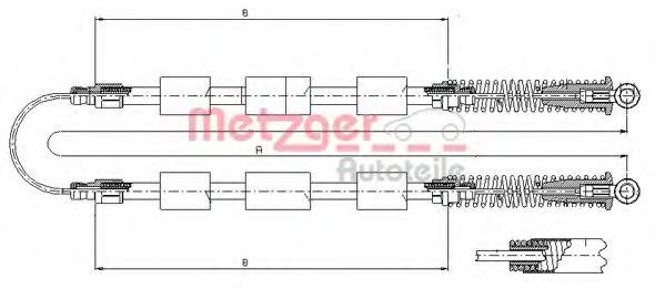 Imagine Cablu, frana de parcare METZGER 321.20