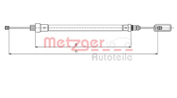 Imagine Cablu, frana de parcare METZGER 491.2