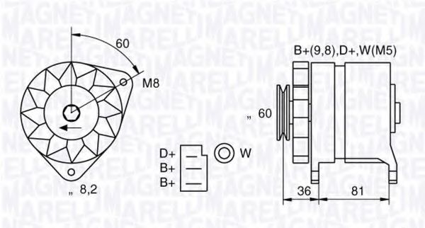 Imagine Generator / Alternator MAGNETI MARELLI 054022581010